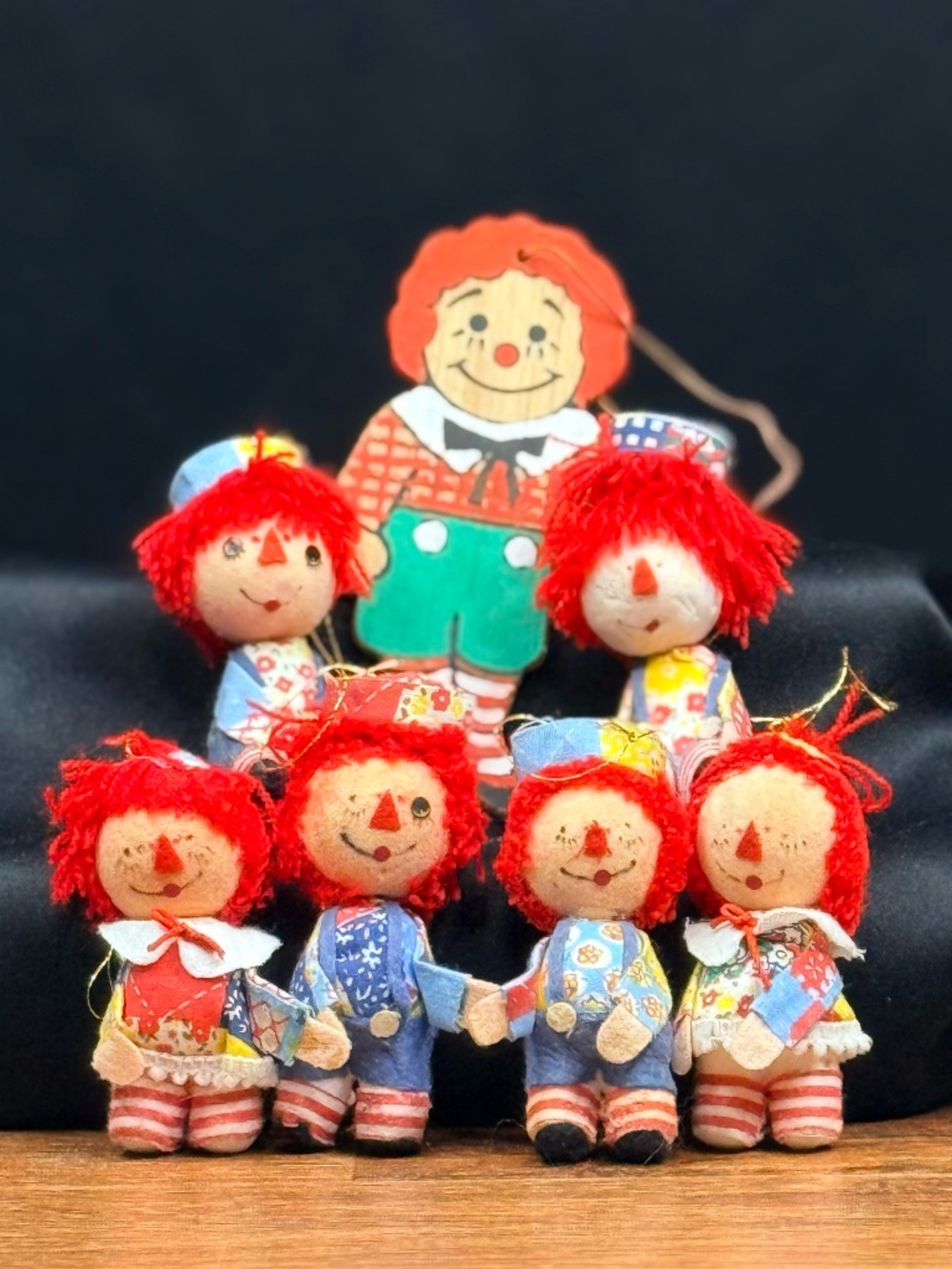 Vintage Raggedy Ann and Andy Ornaments